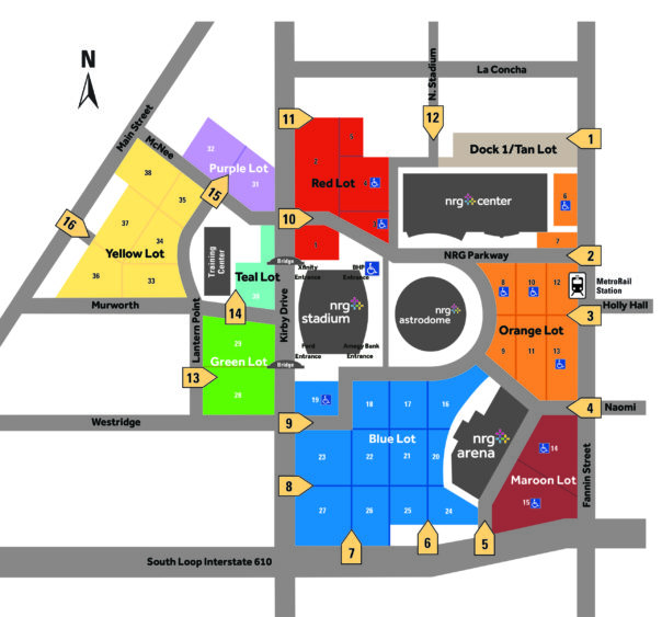 NRG Park Map_Color Lots | NRG Park