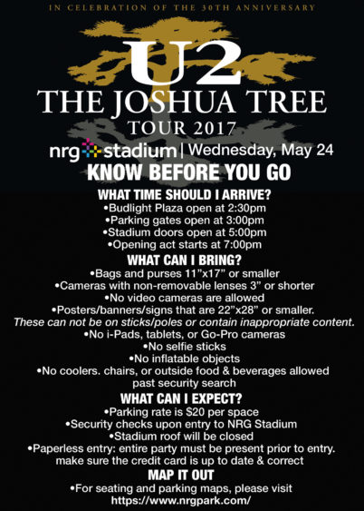 u2 the joshua tree tour vip party package cost